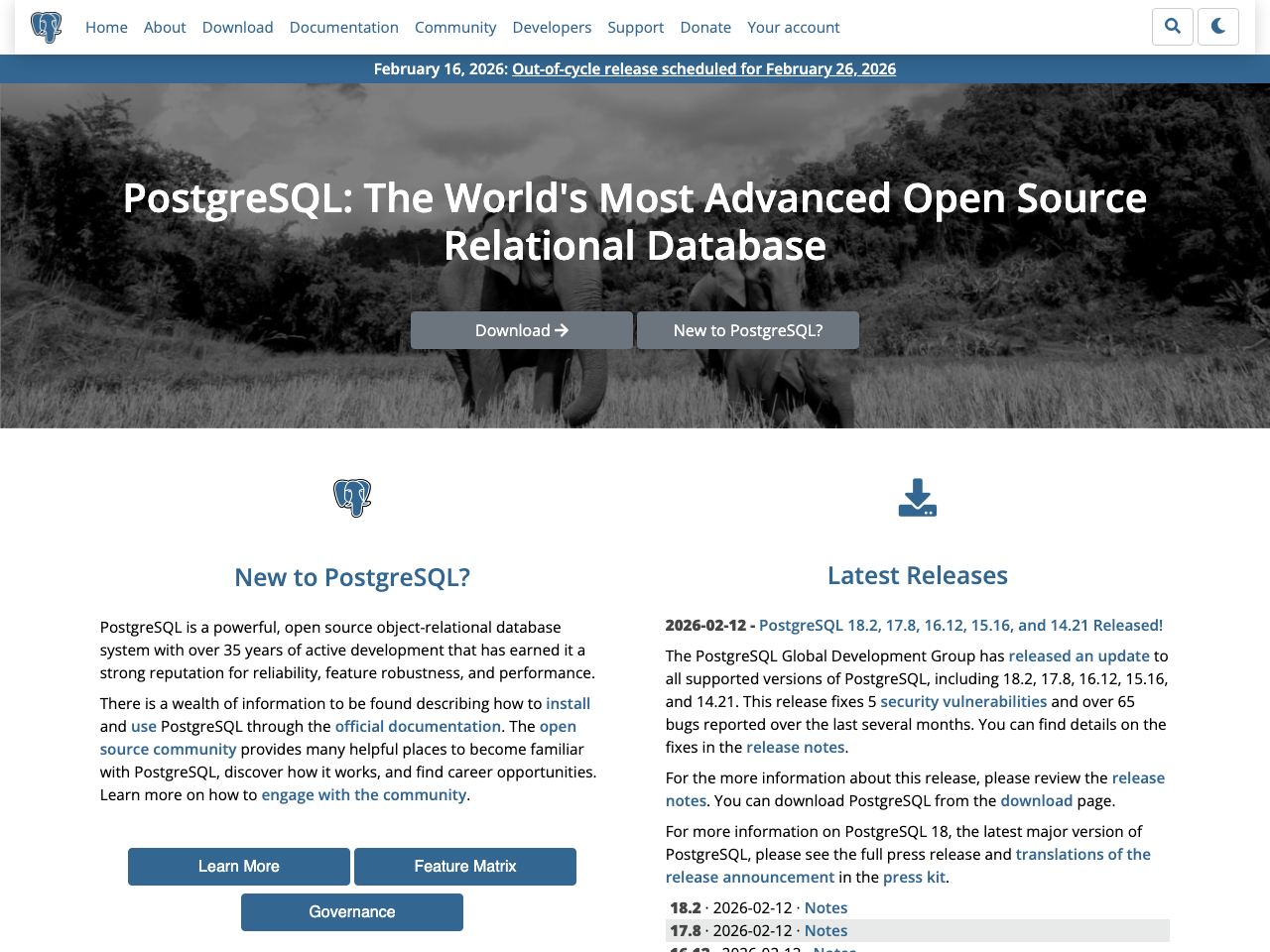 PostgreSQL screenshot