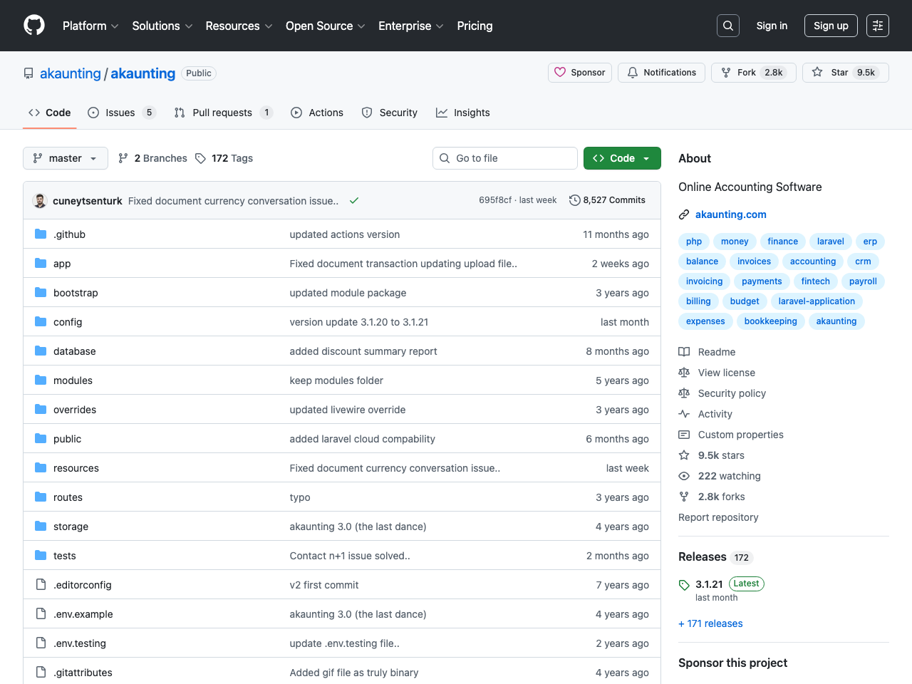 Akaunting screenshot