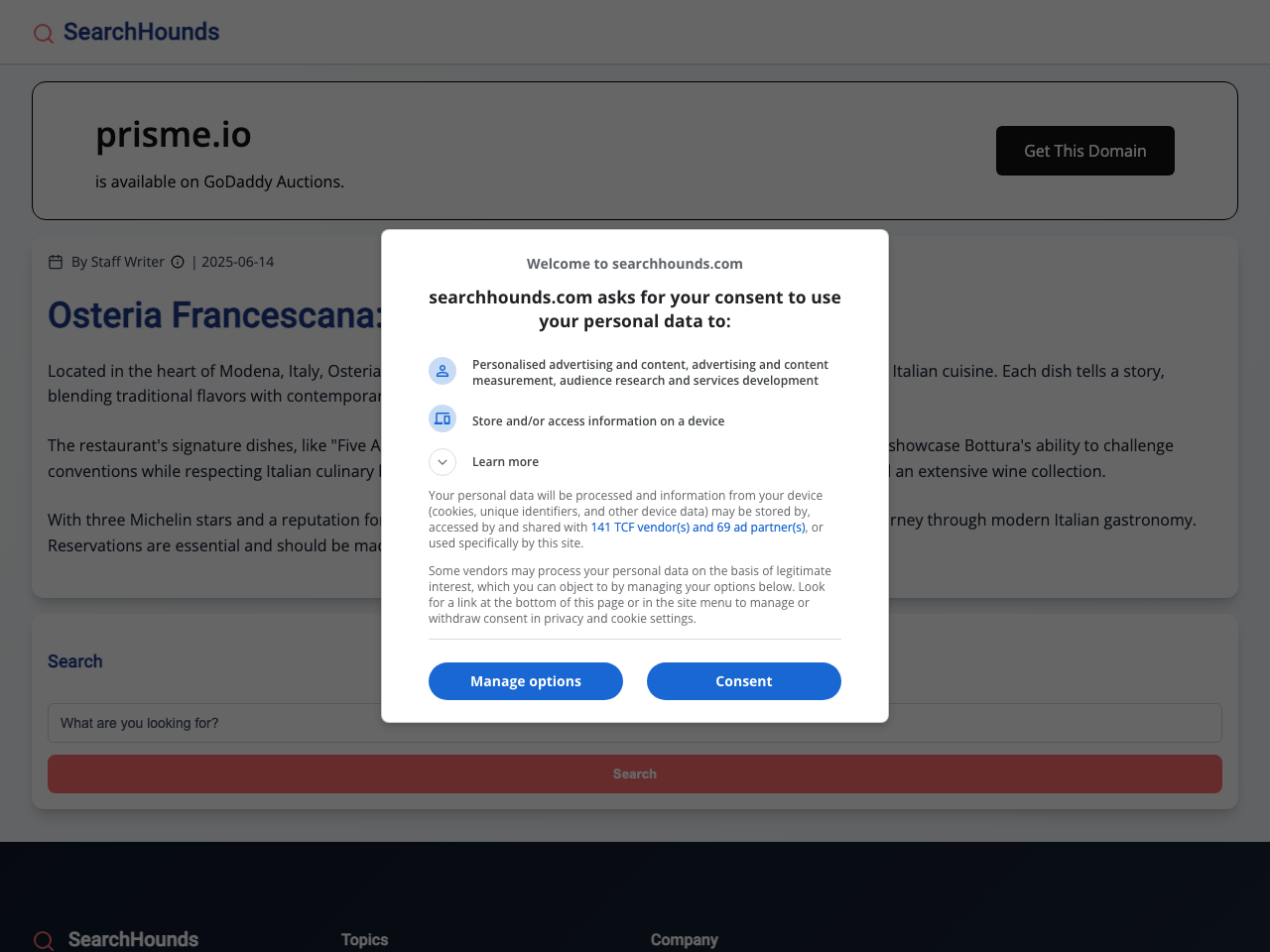 Prisme Analytics screenshot