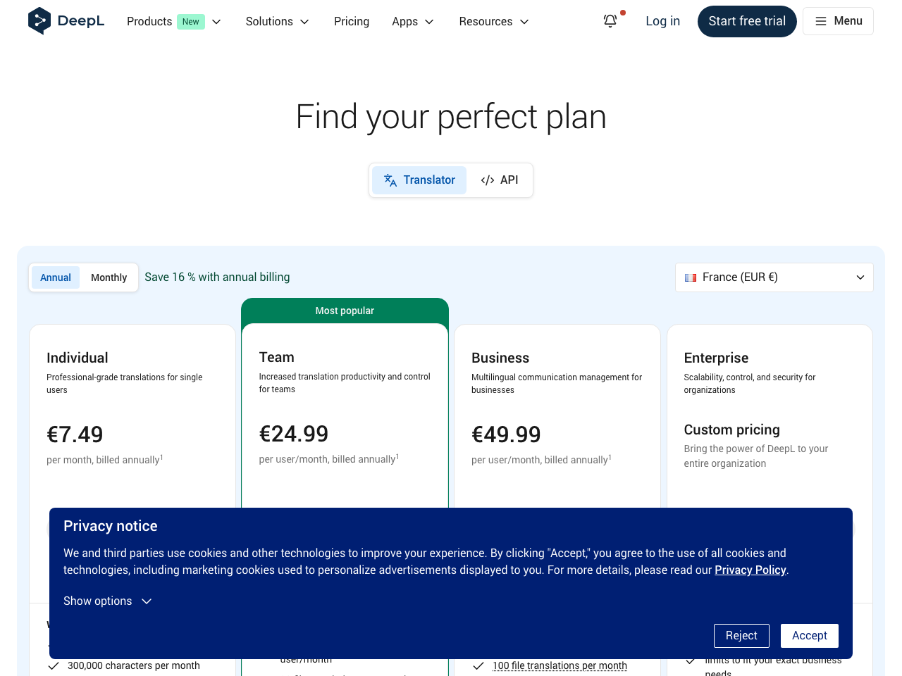 DeepL Pro screenshot