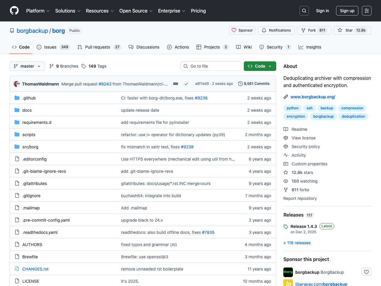 Borg Server screenshot