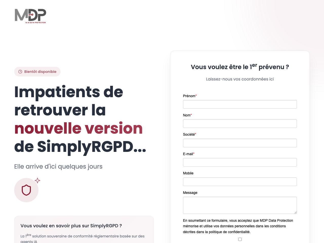 MDP IA & Data Protection screenshot