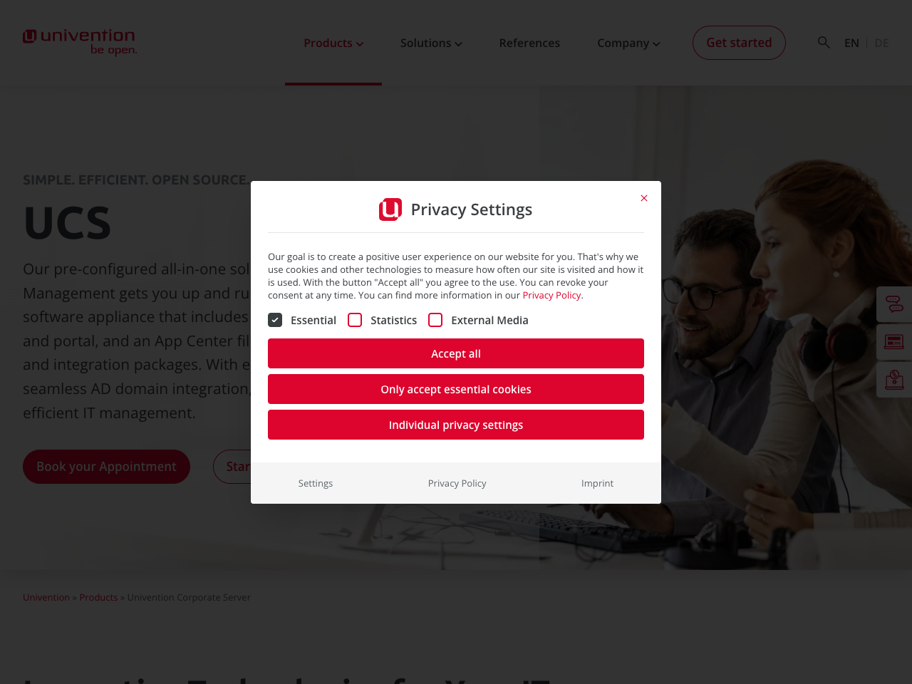 Univention Corporate Server screenshot