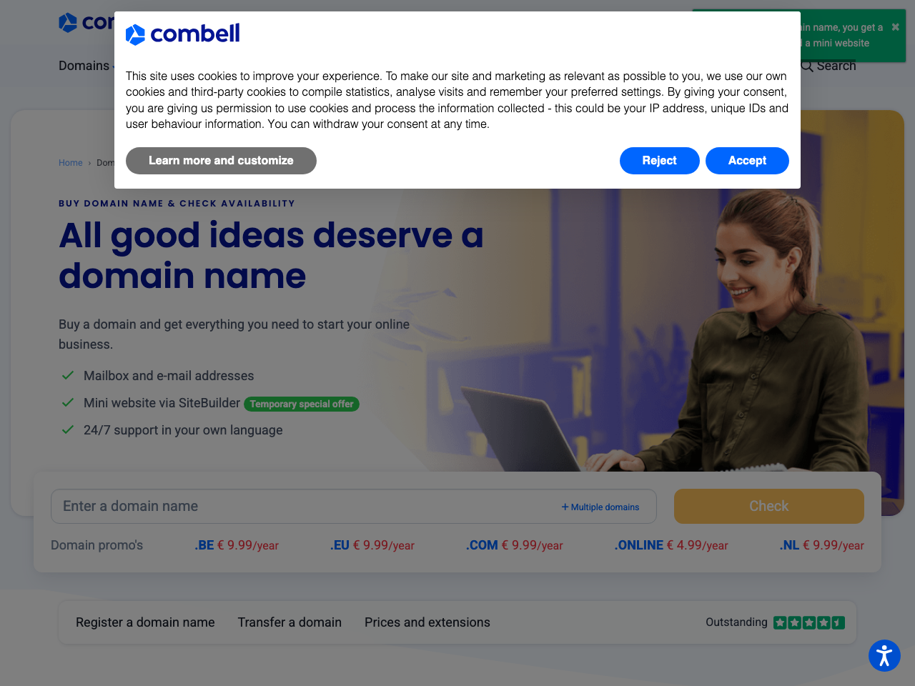 Combell Domains screenshot