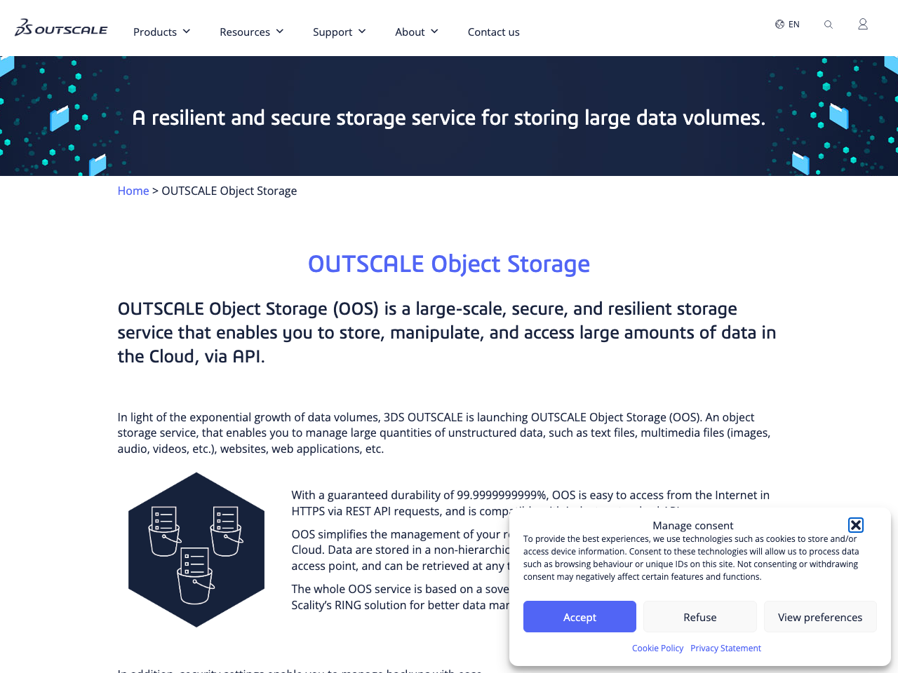 Outscale Storage screenshot