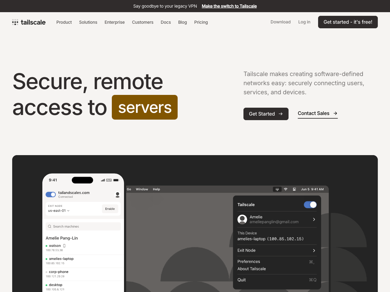 Tailscale screenshot