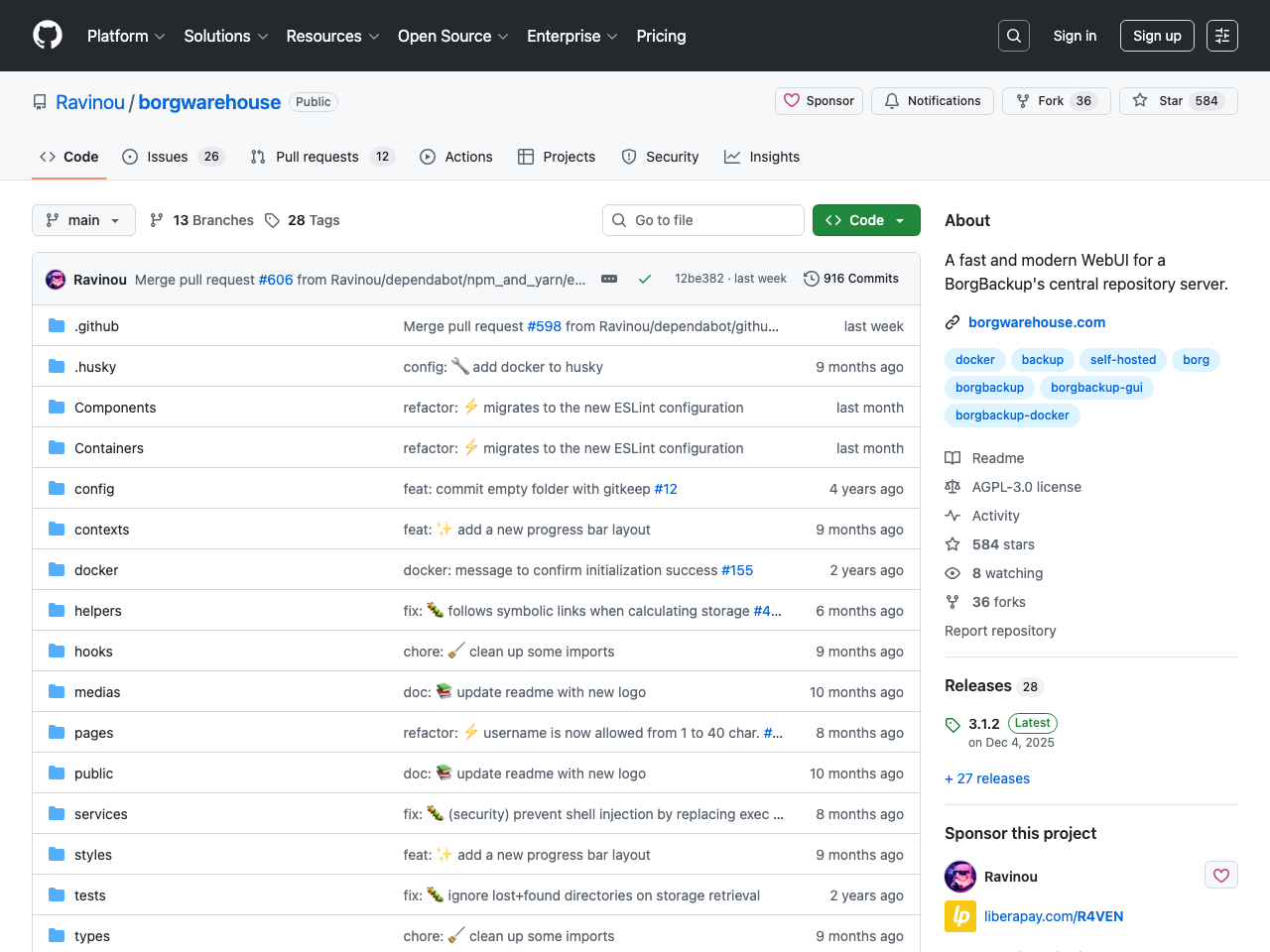 BorgWarehouse screenshot