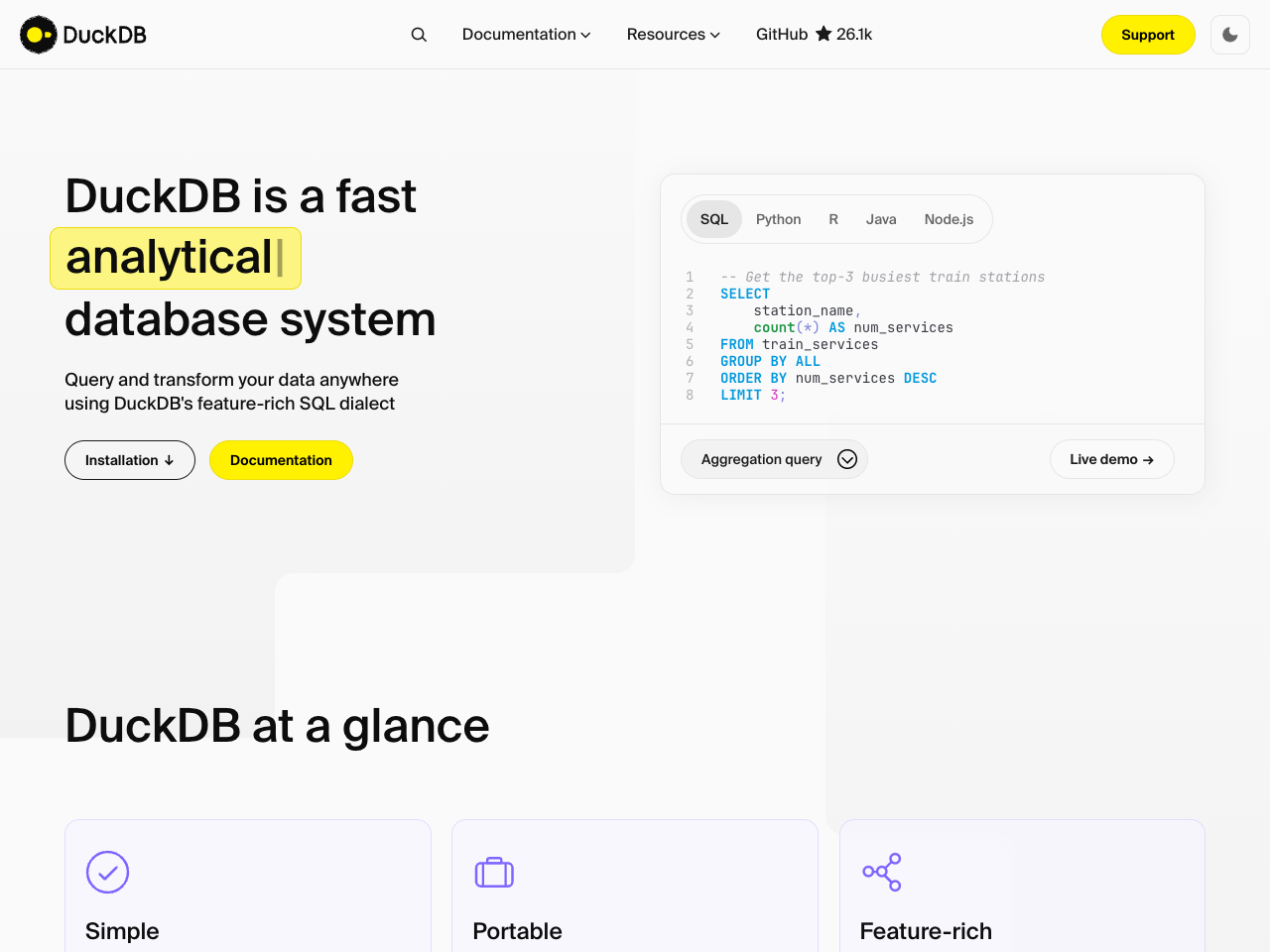 DuckDB screenshot