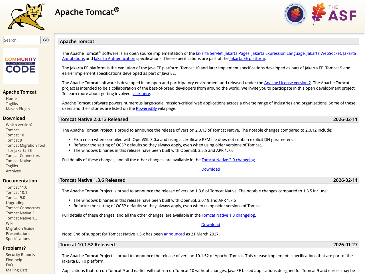 Apache Tomcat screenshot