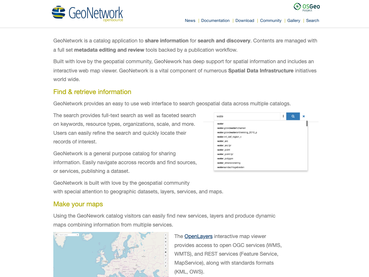 GeoNetwork opensource screenshot