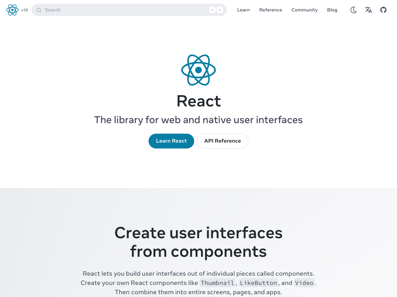 React screenshot