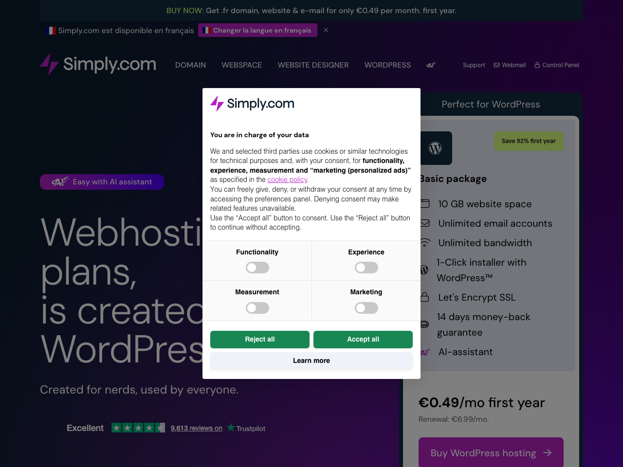 Simply.com screenshot