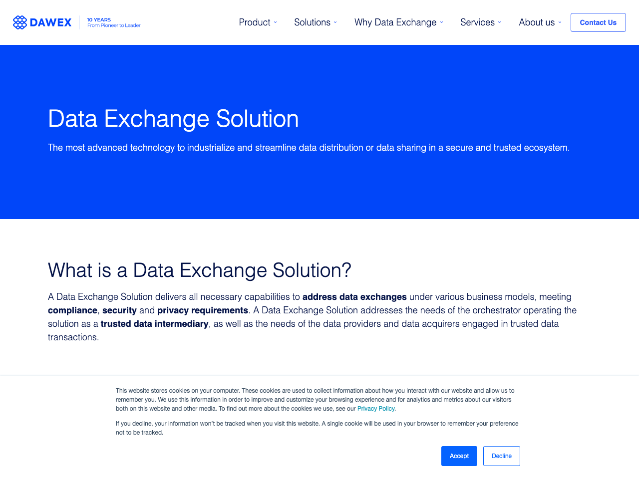 Data Exchange Platform screenshot