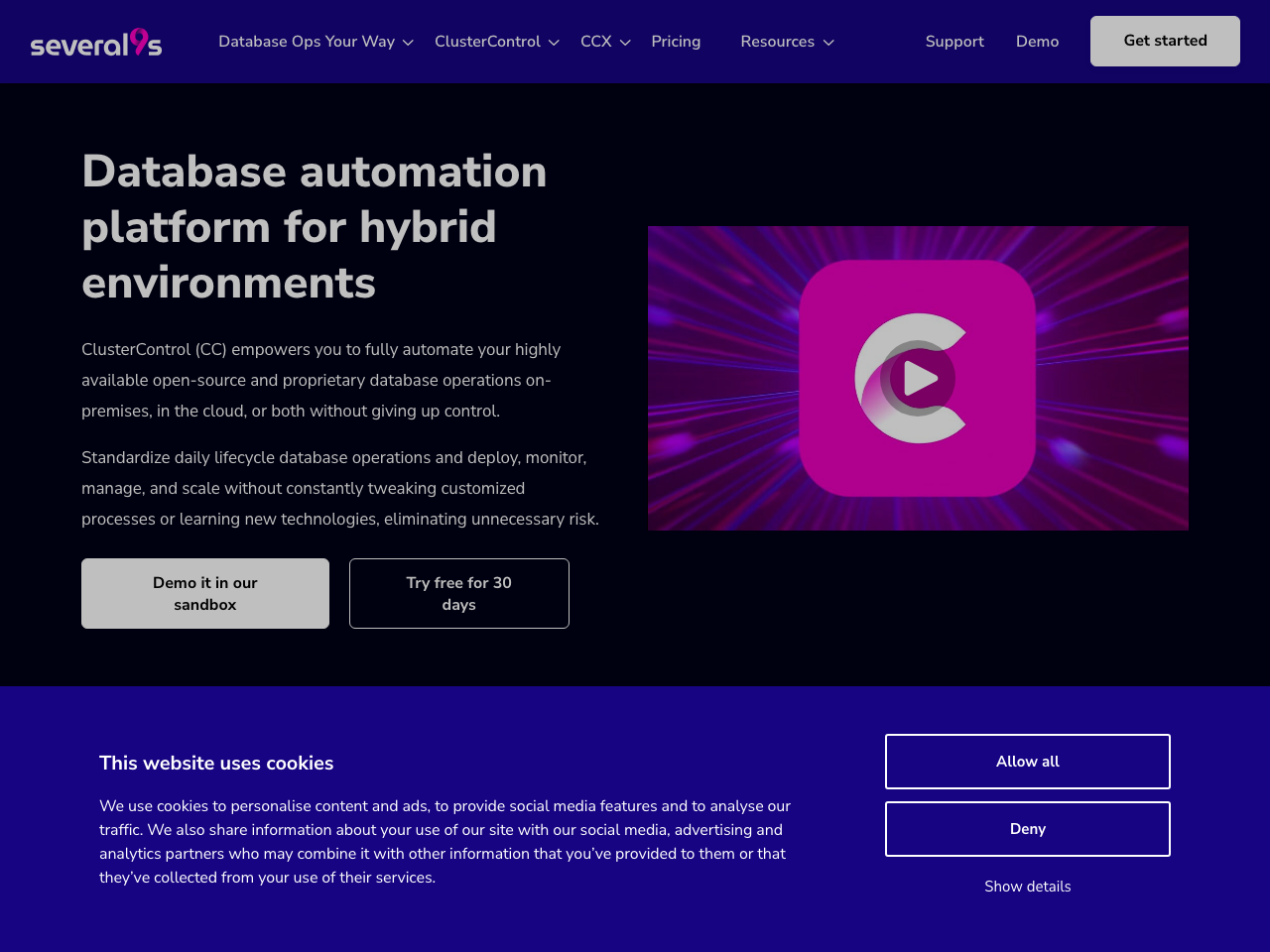 ClusterControl screenshot