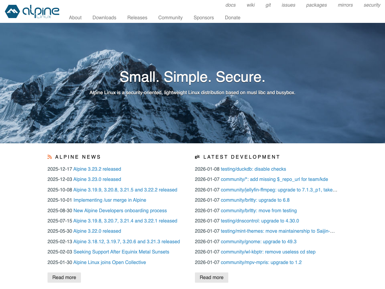 Alpine Linux screenshot