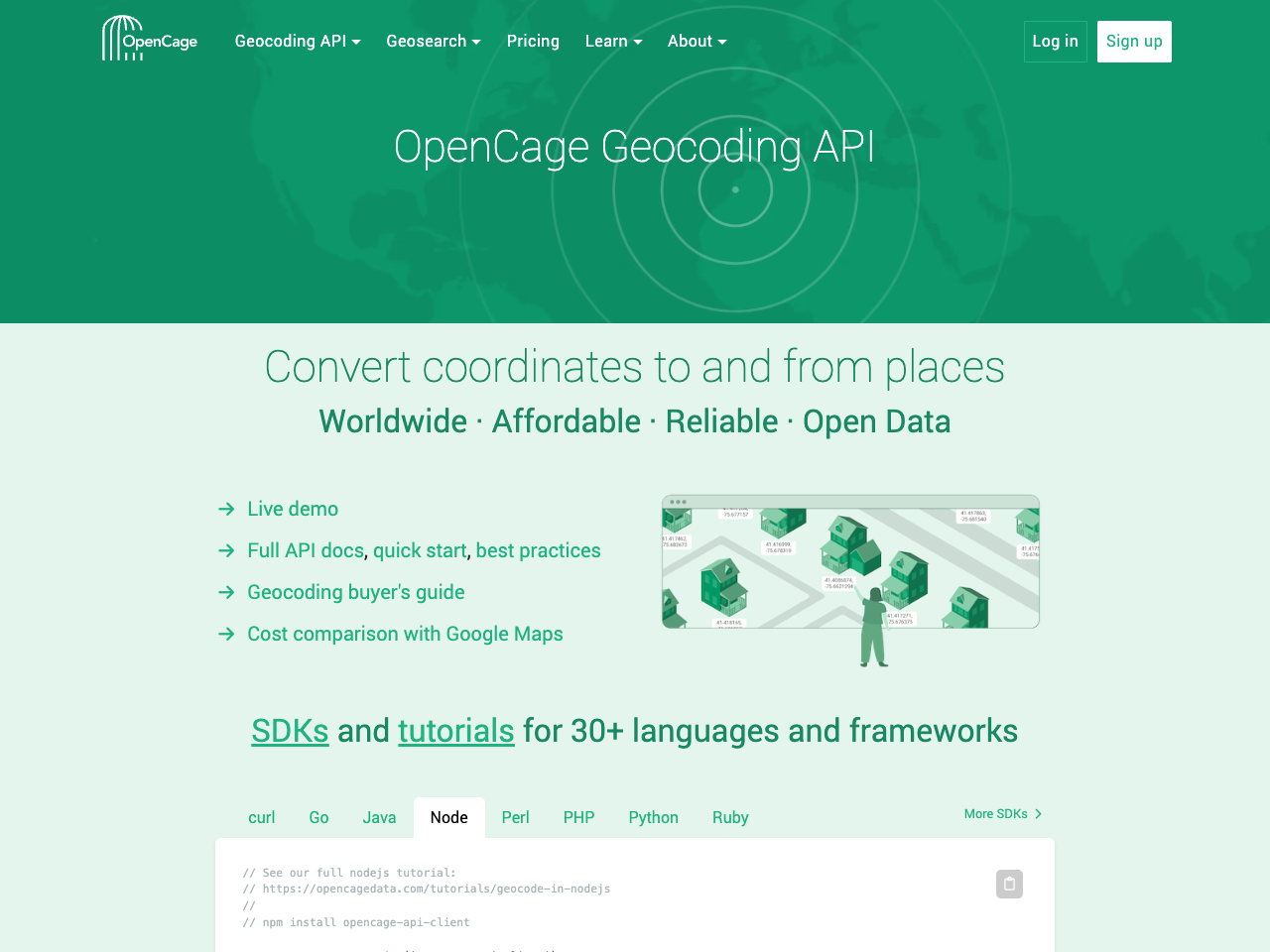 OpenCage screenshot