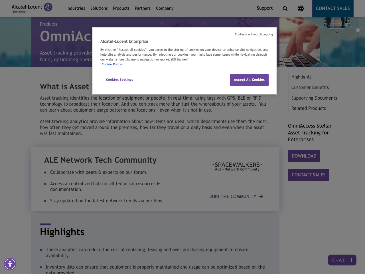 OmniAccess Stellar Asset Tracking screenshot