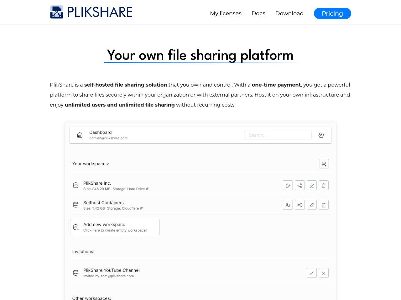 PlikShare screenshot