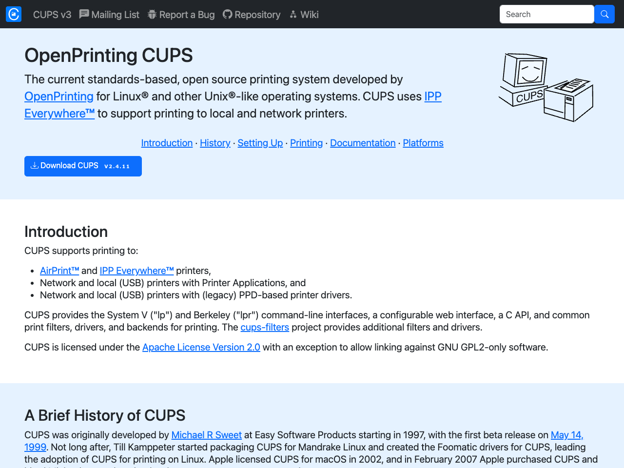 CUPS screenshot