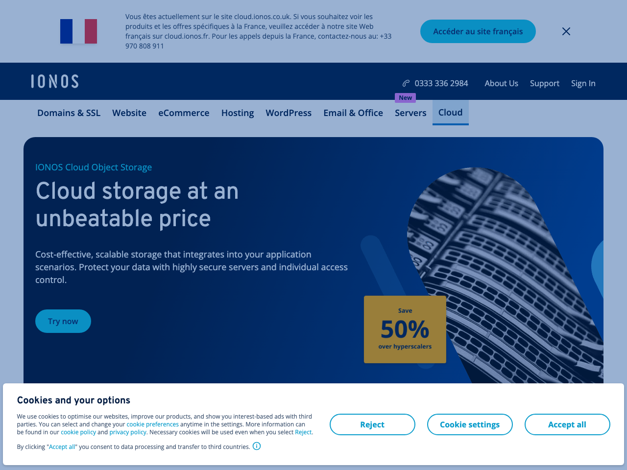 IONOS object storage screenshot