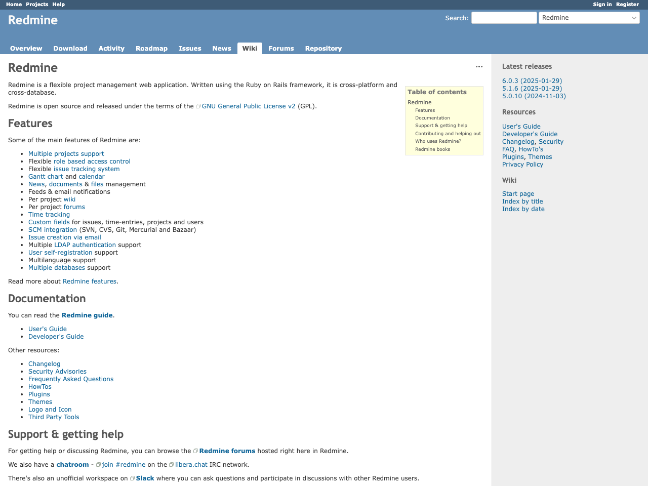 Redmine screenshot