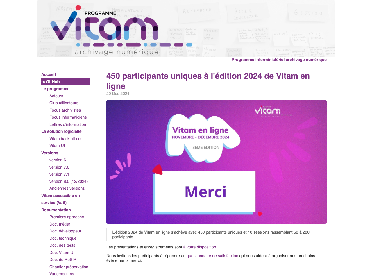 VITAM screenshot