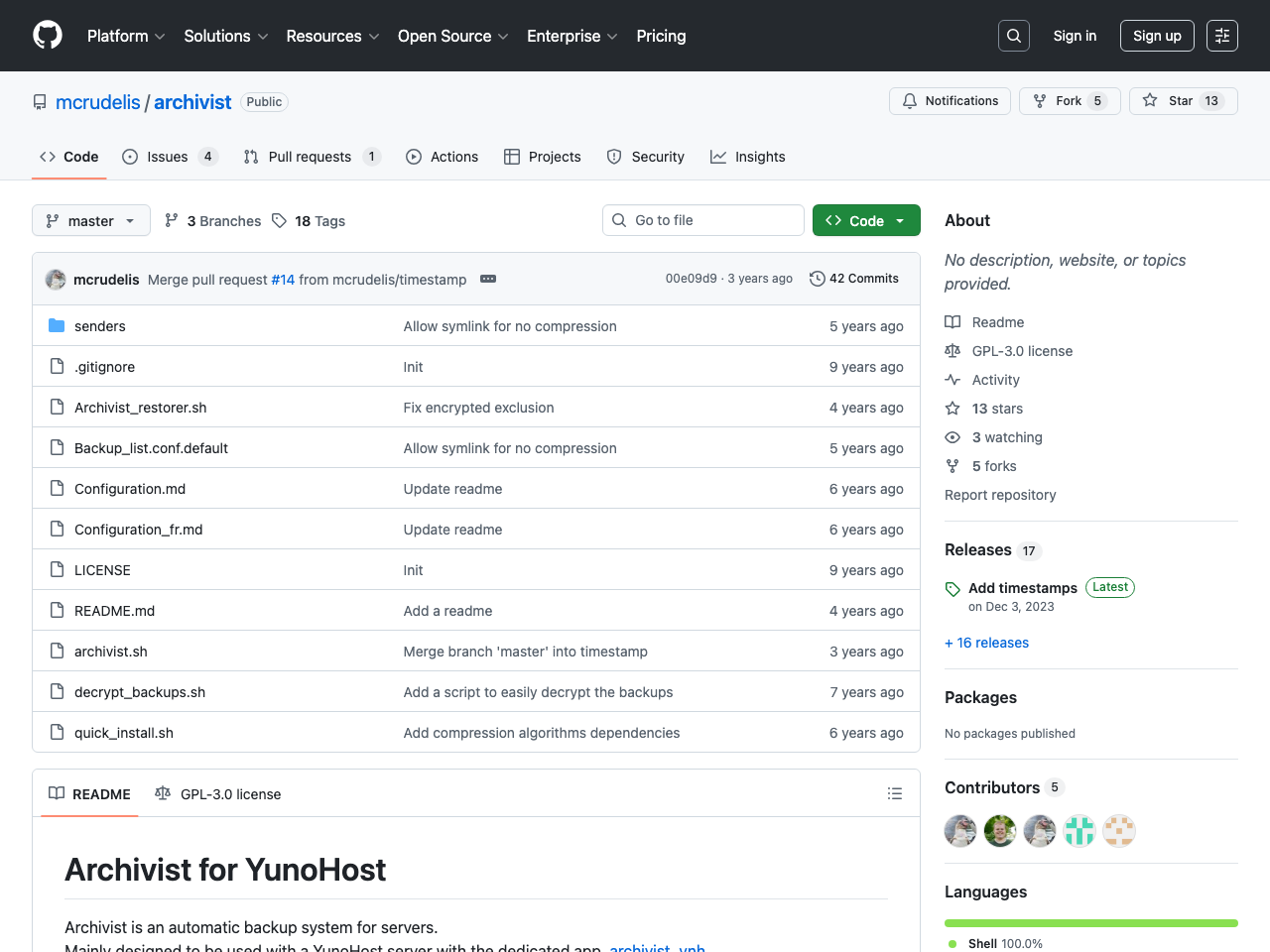 Archivist screenshot