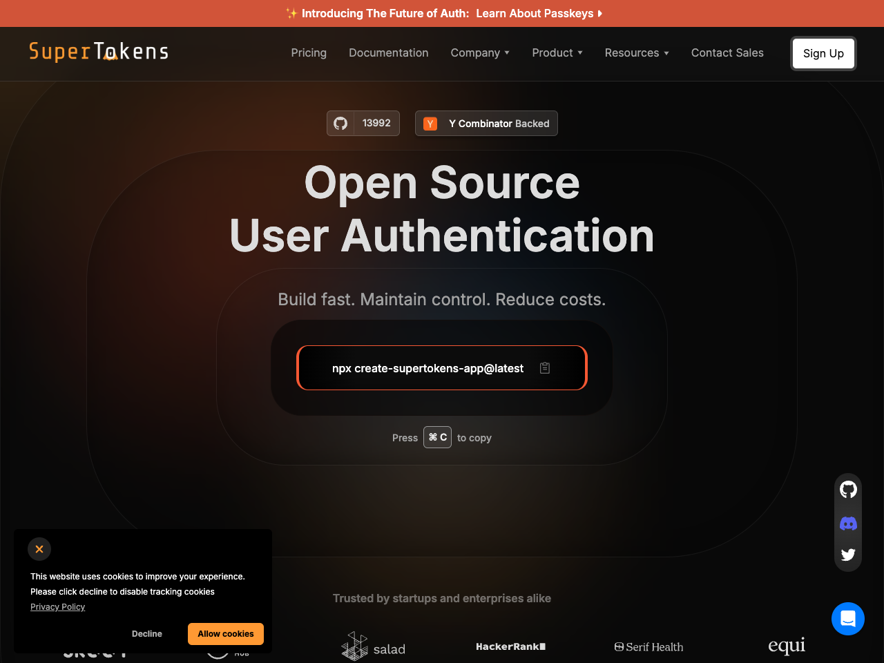 SuperTokens Core screenshot