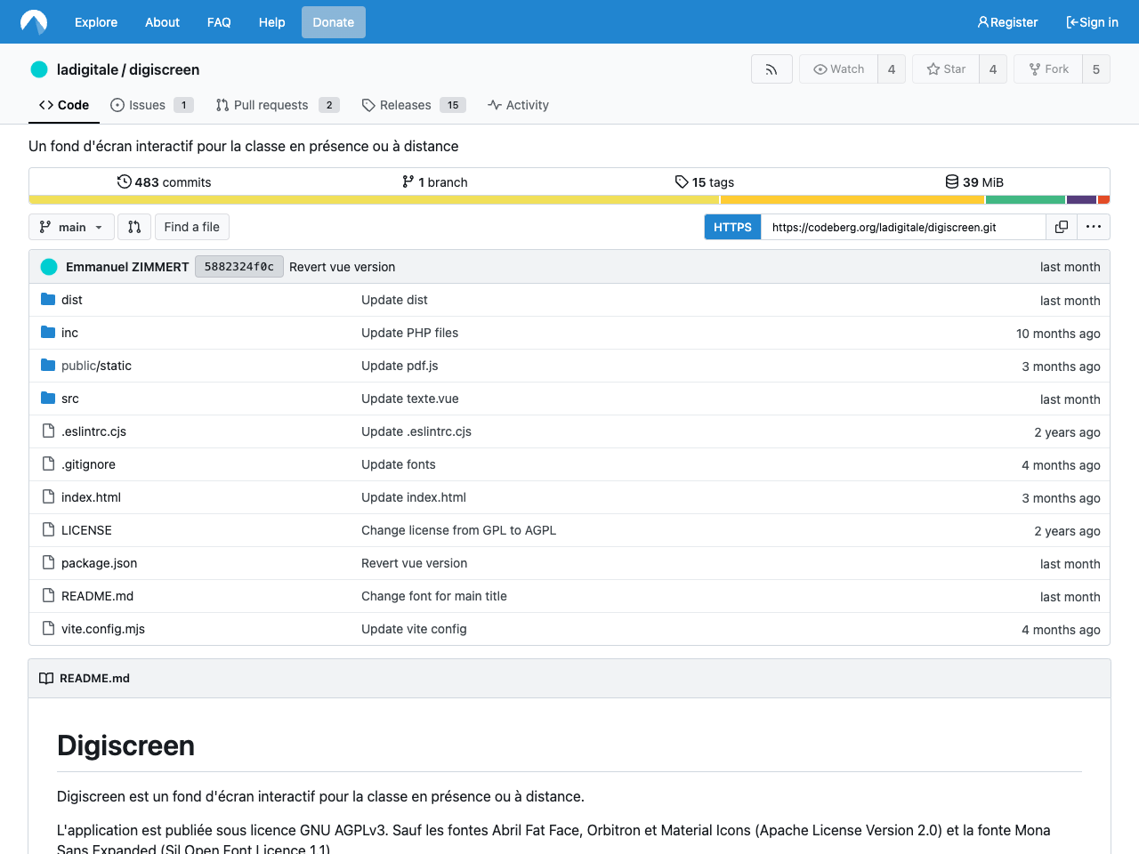 Digiscreen screenshot