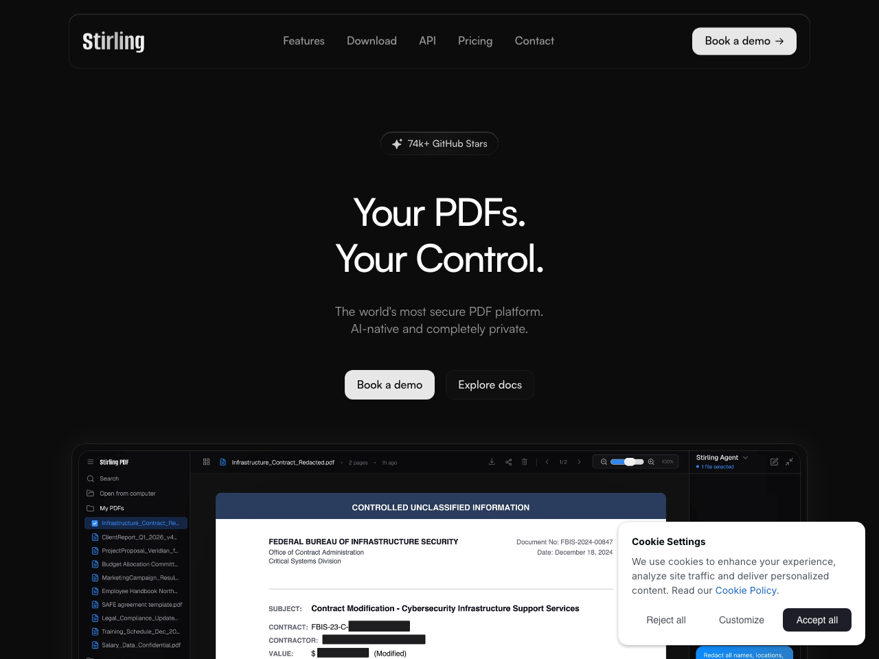 Stirling PDF screenshot