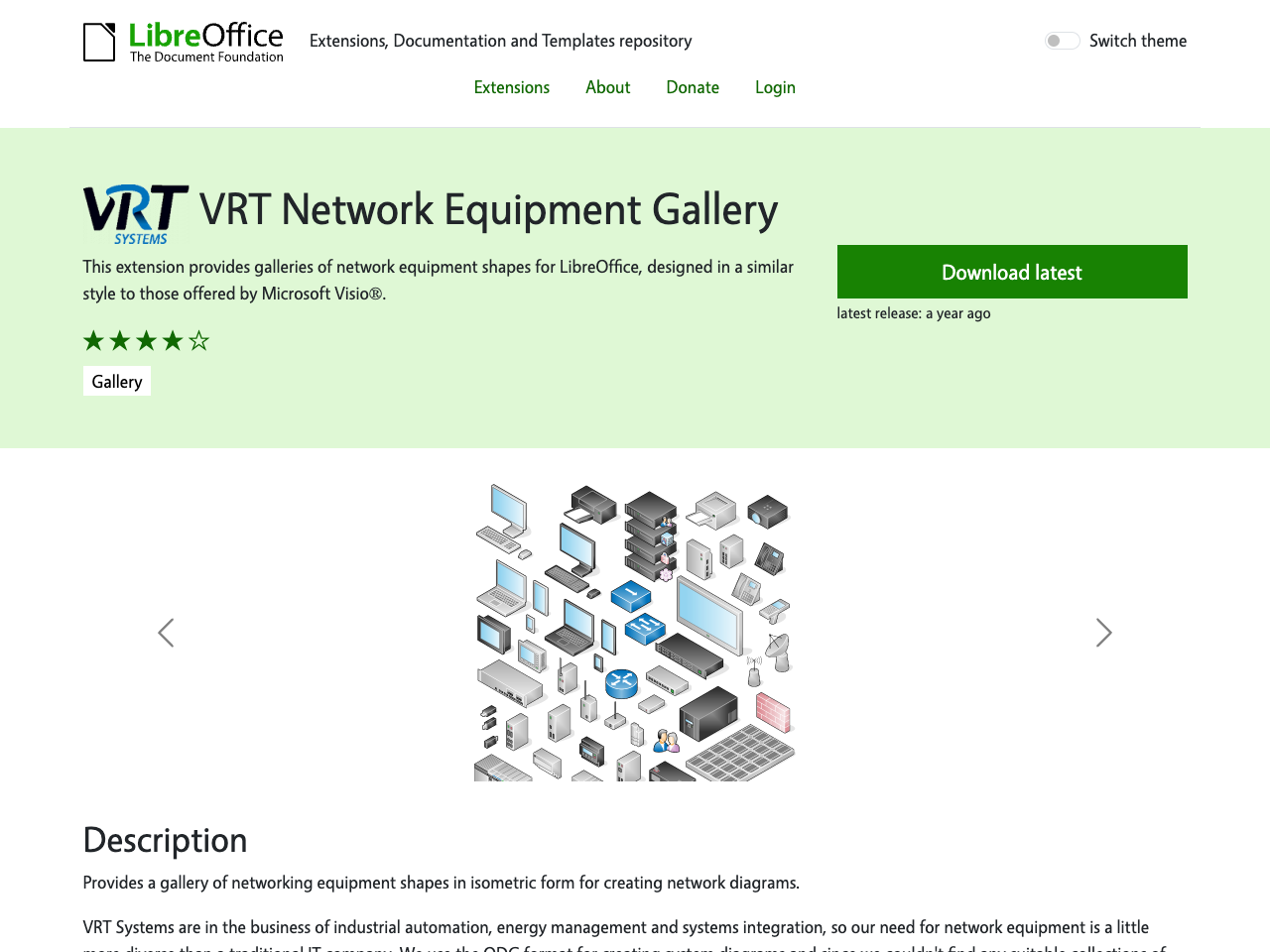 VRT network equipment screenshot