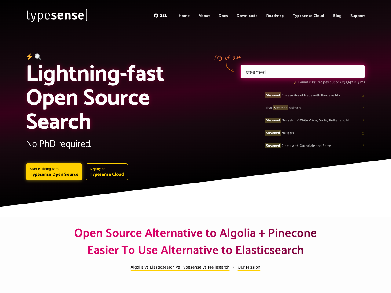 Typesense screenshot