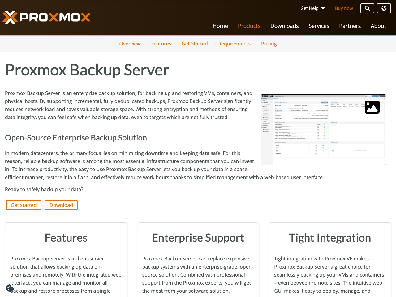 Proxmox Backup Server screenshot