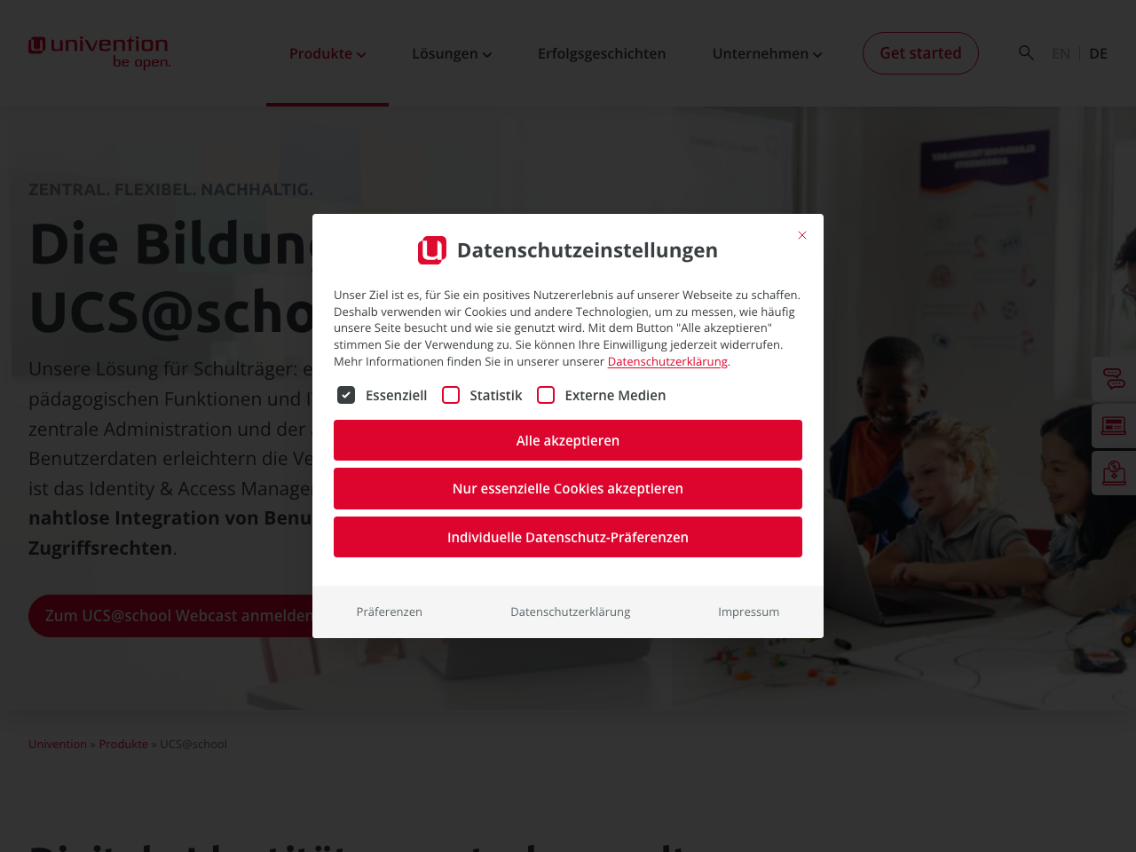 UCS@school screenshot