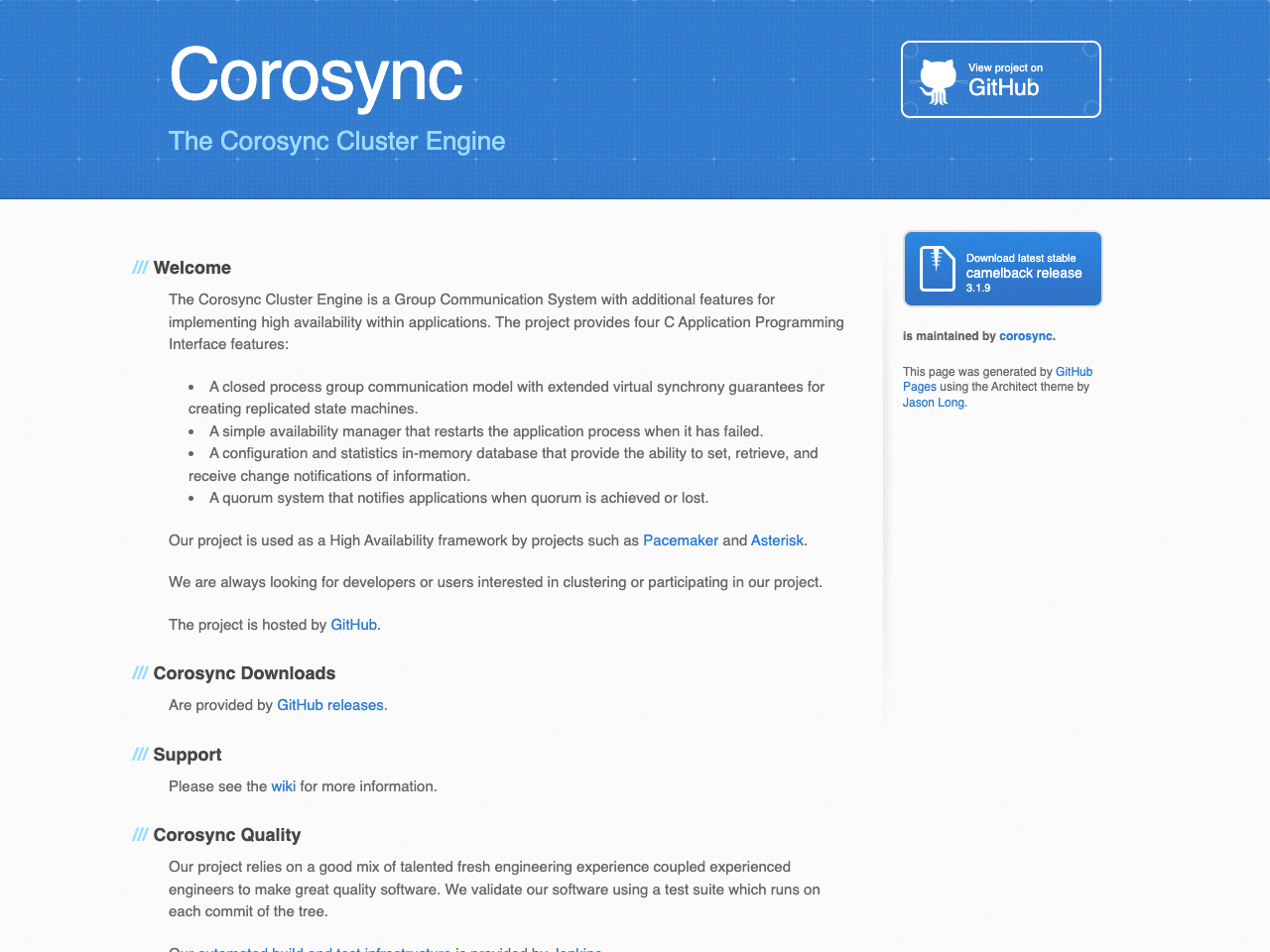 Corosync screenshot