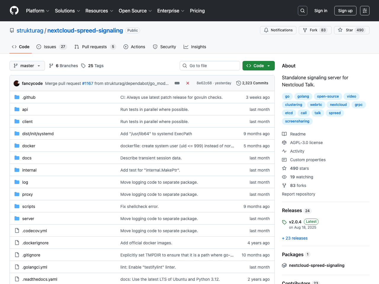 Nextcloud Signaling screenshot