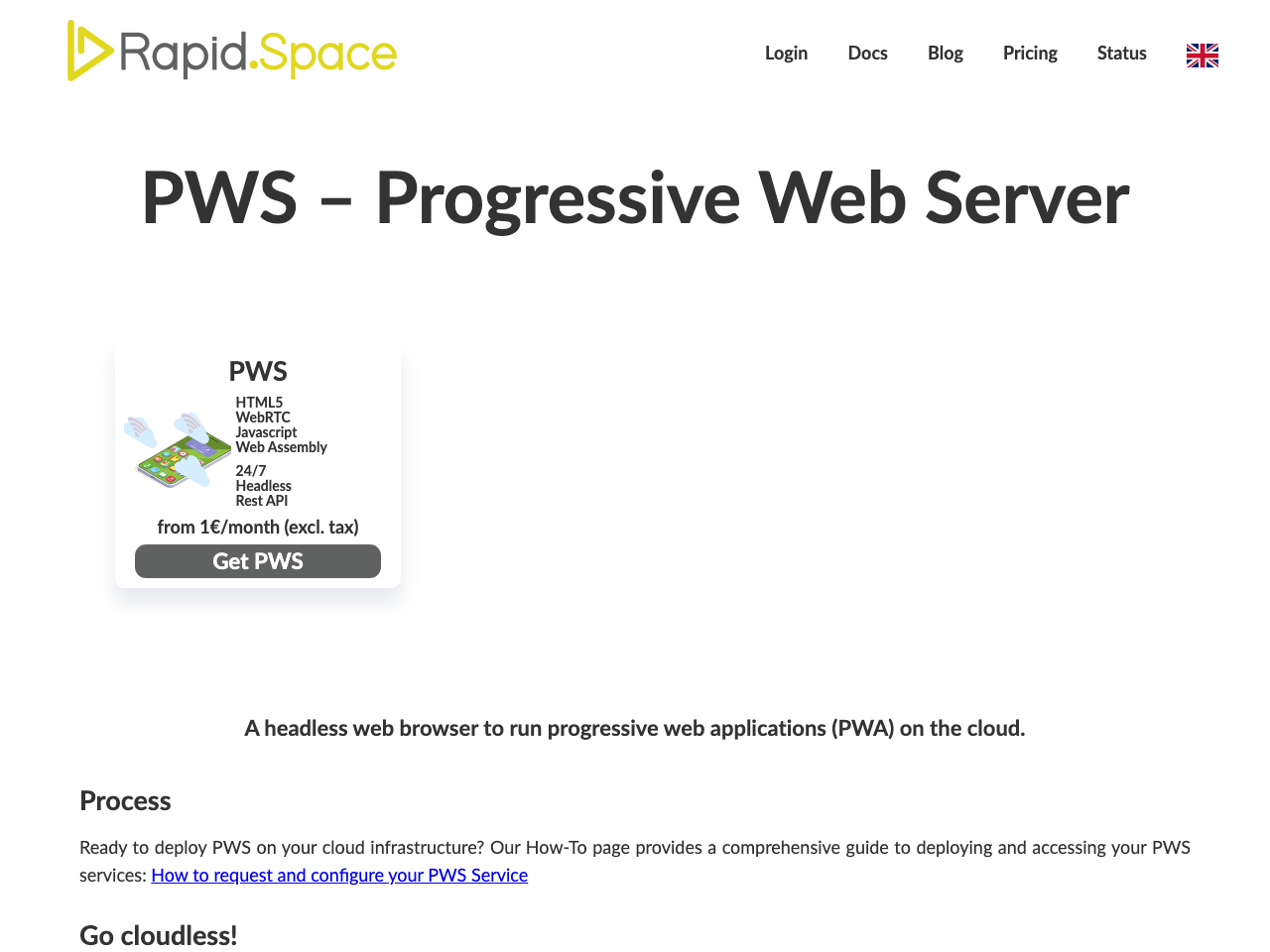 Progressive Web Server (PWS) screenshot