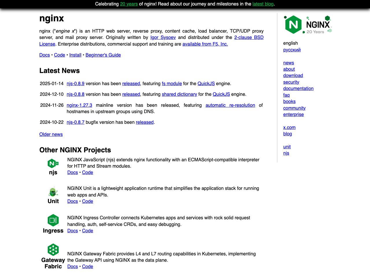 Nginx screenshot