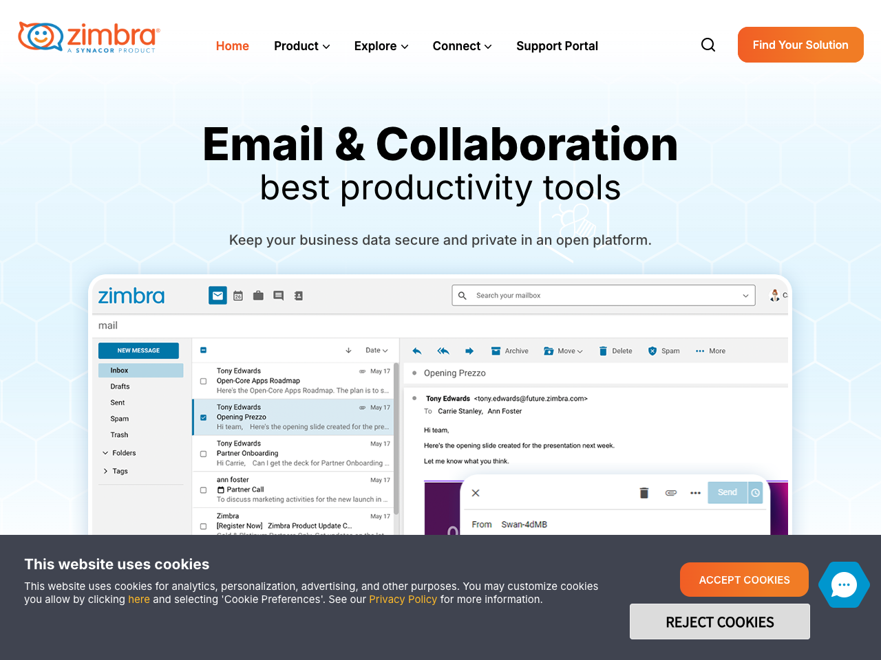 Zimbra Core screenshot