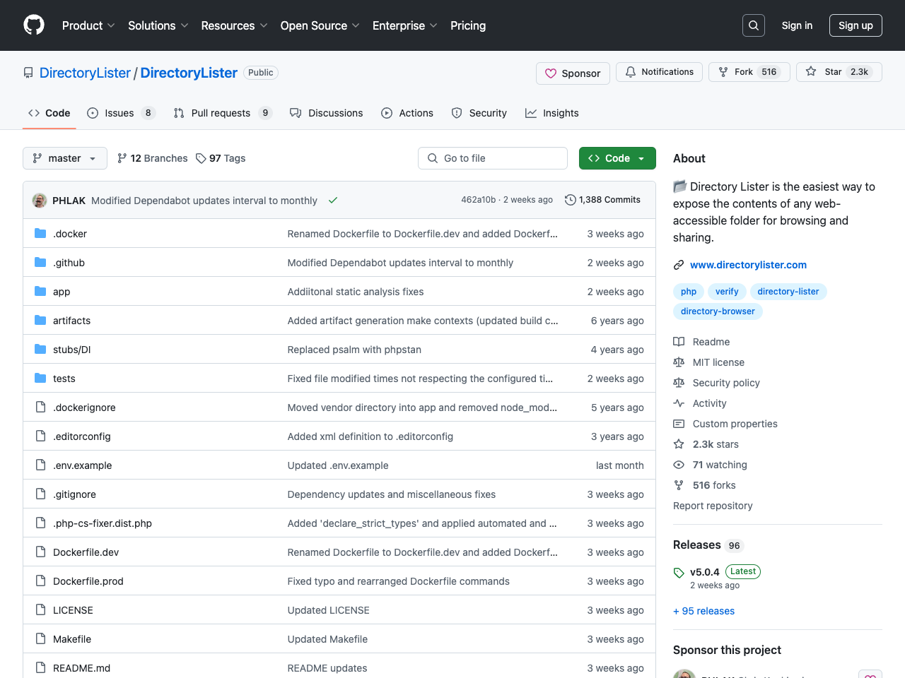 Directory Lister screenshot