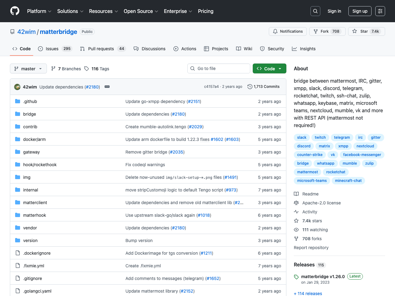 Matterbridge screenshot
