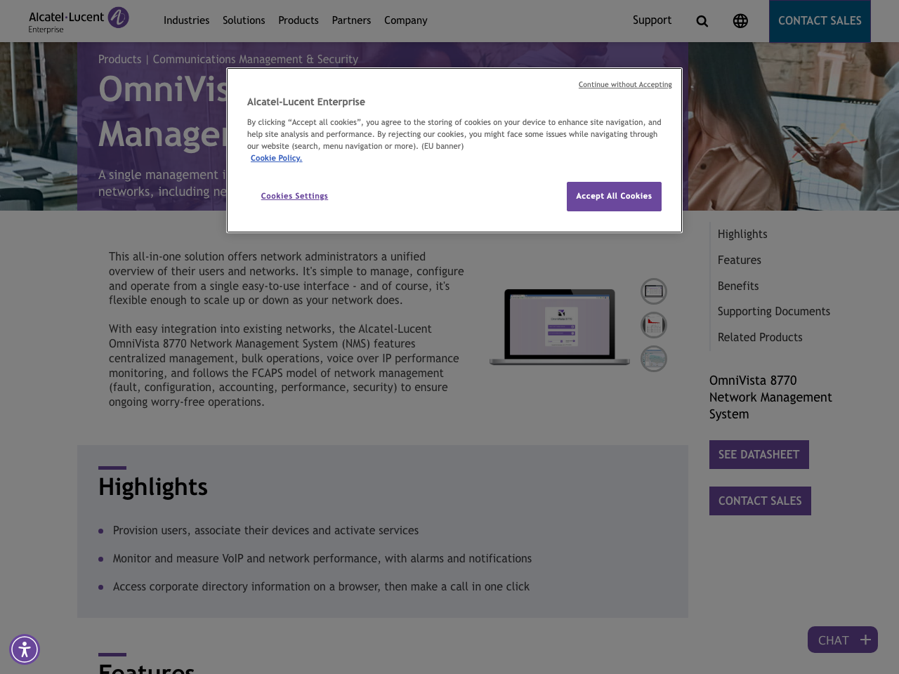 OmniVista 8770 Network Management System screenshot