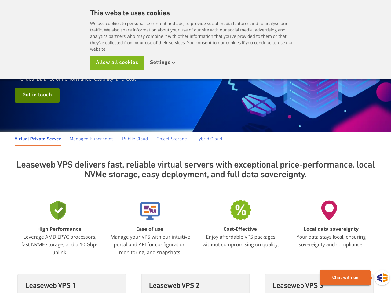 Leaseweb VPS screenshot