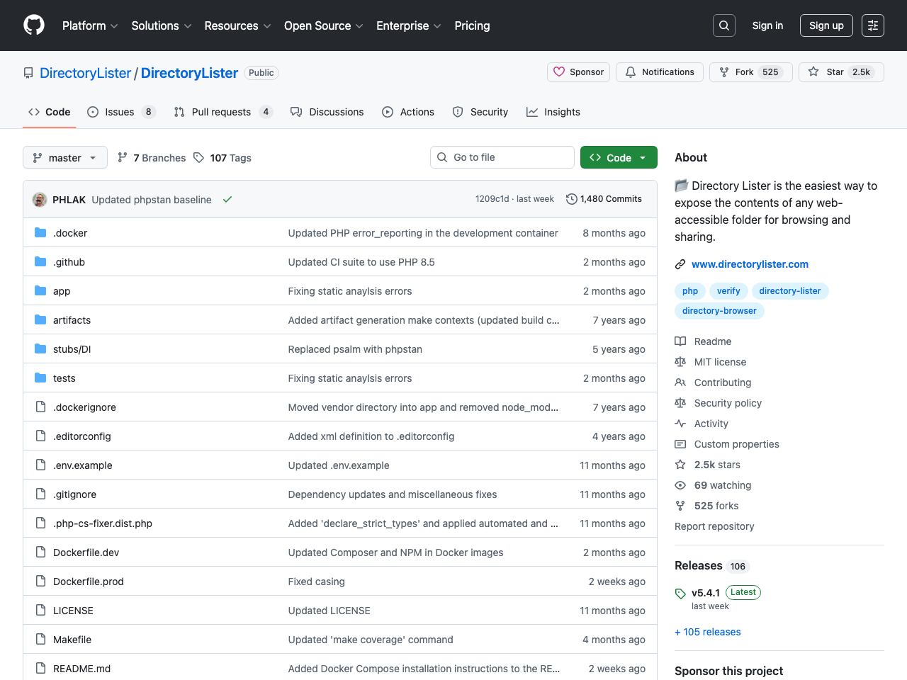 Directory Lister screenshot