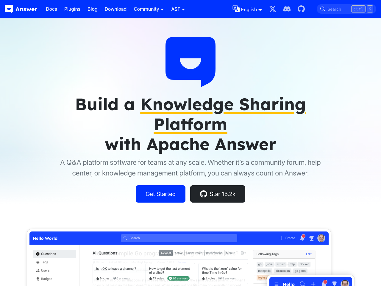 Apache Answer screenshot