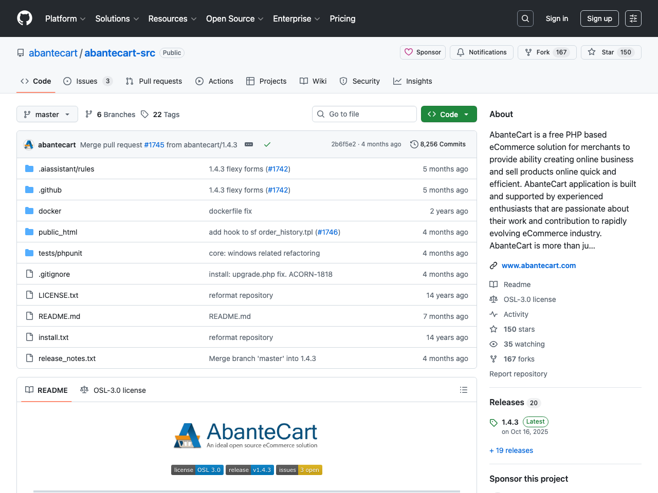 Abantecart screenshot