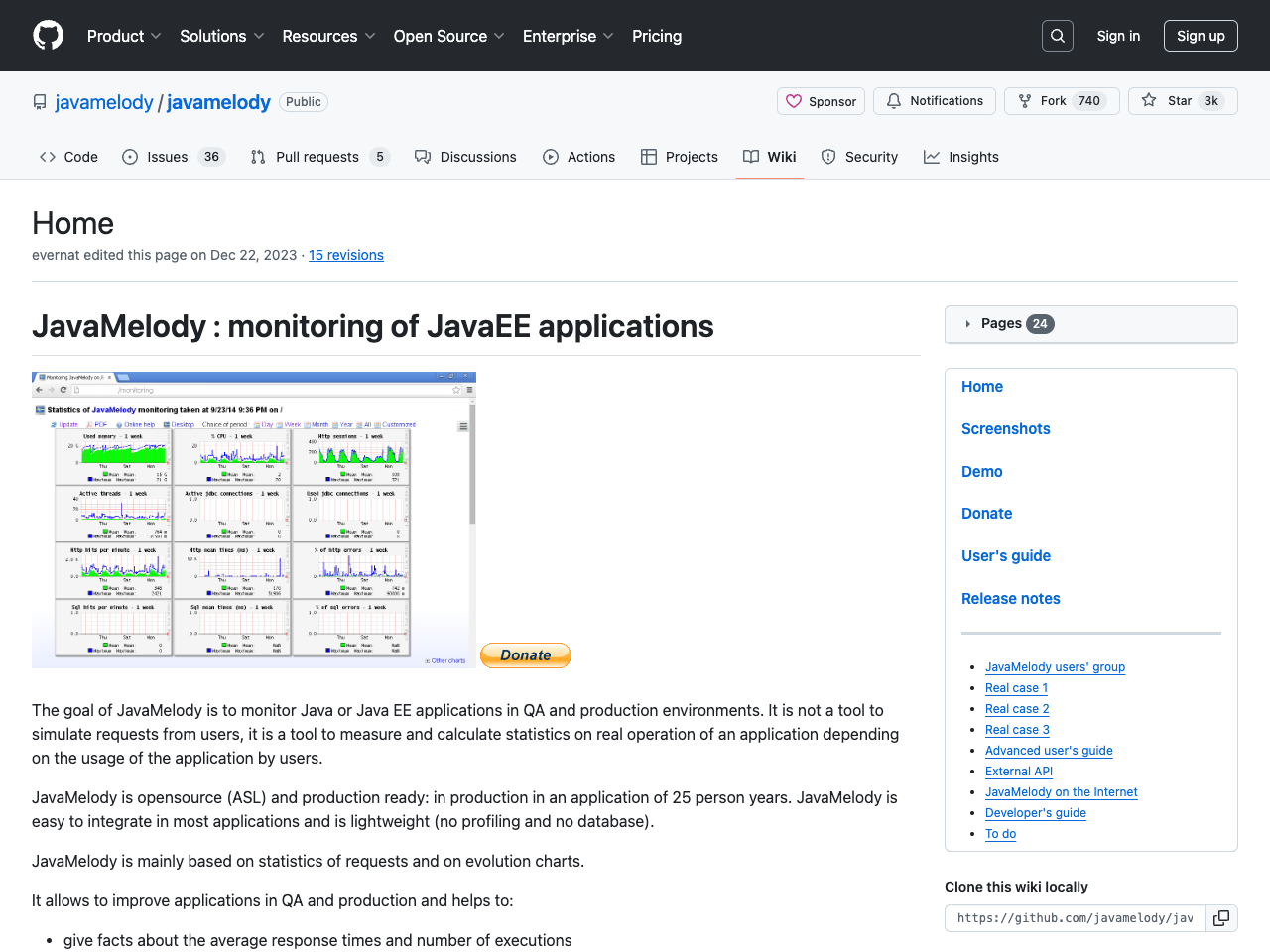 Javamelody screenshot