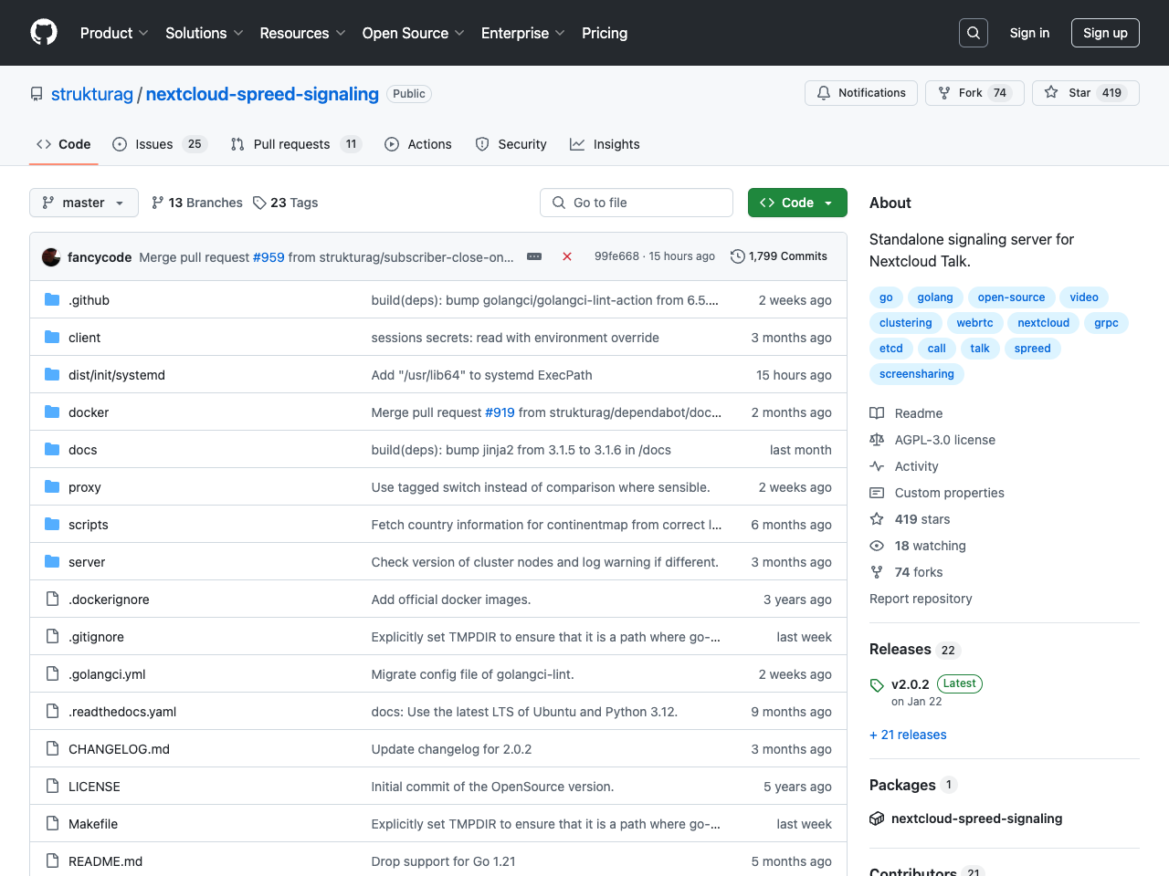 Nextcloud Signaling screenshot