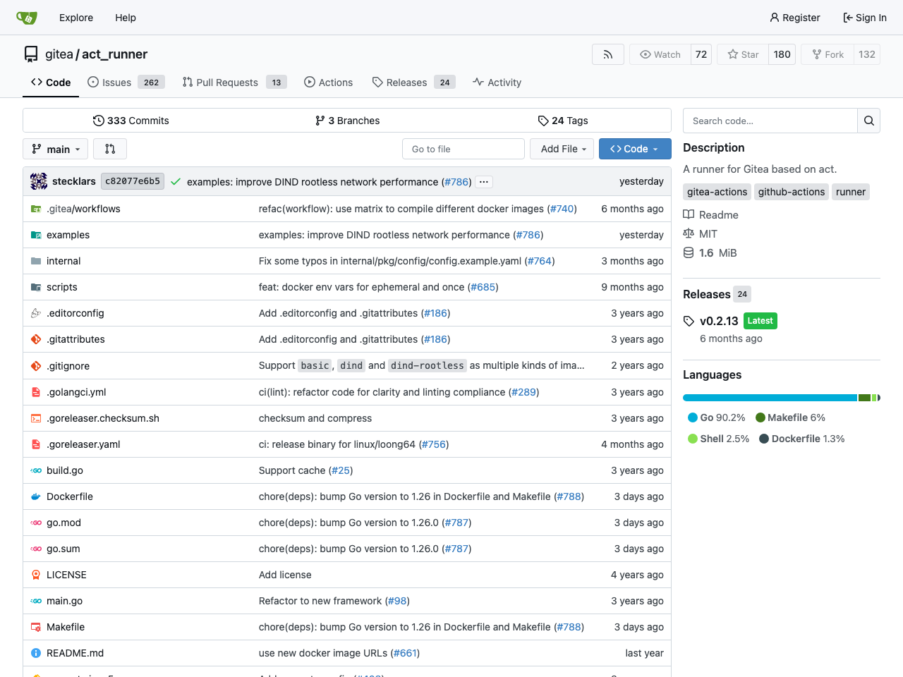 Gitea Runner screenshot