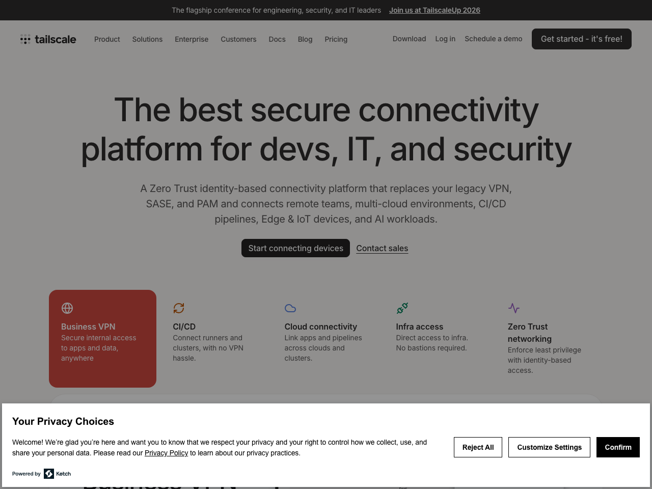 Tailscale screenshot
